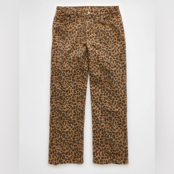American Eagle AE Stretch Leopard High-Waisted Stovepipe Ankle Pant - Picture 3 of 10